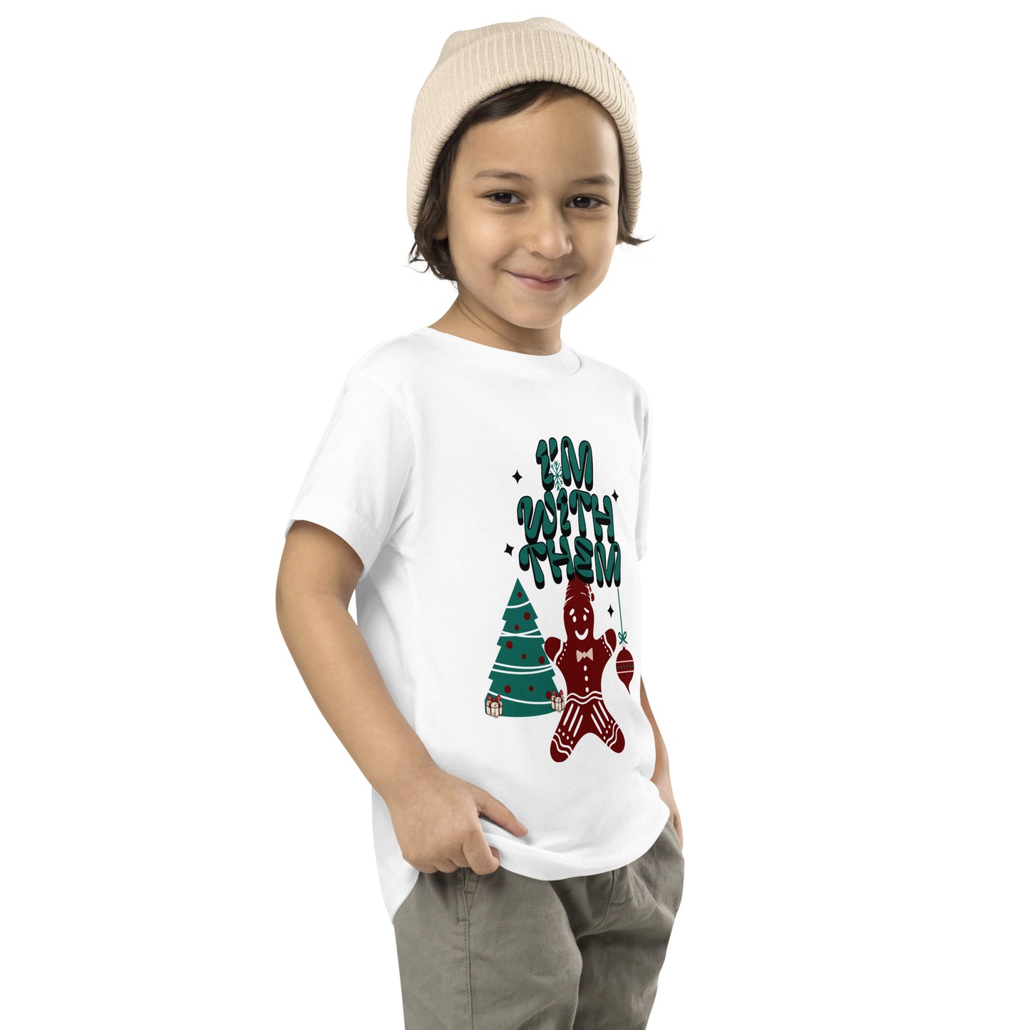 Camiseta navideña para niños pequeños: ¡ESTOY CON ELLOS!