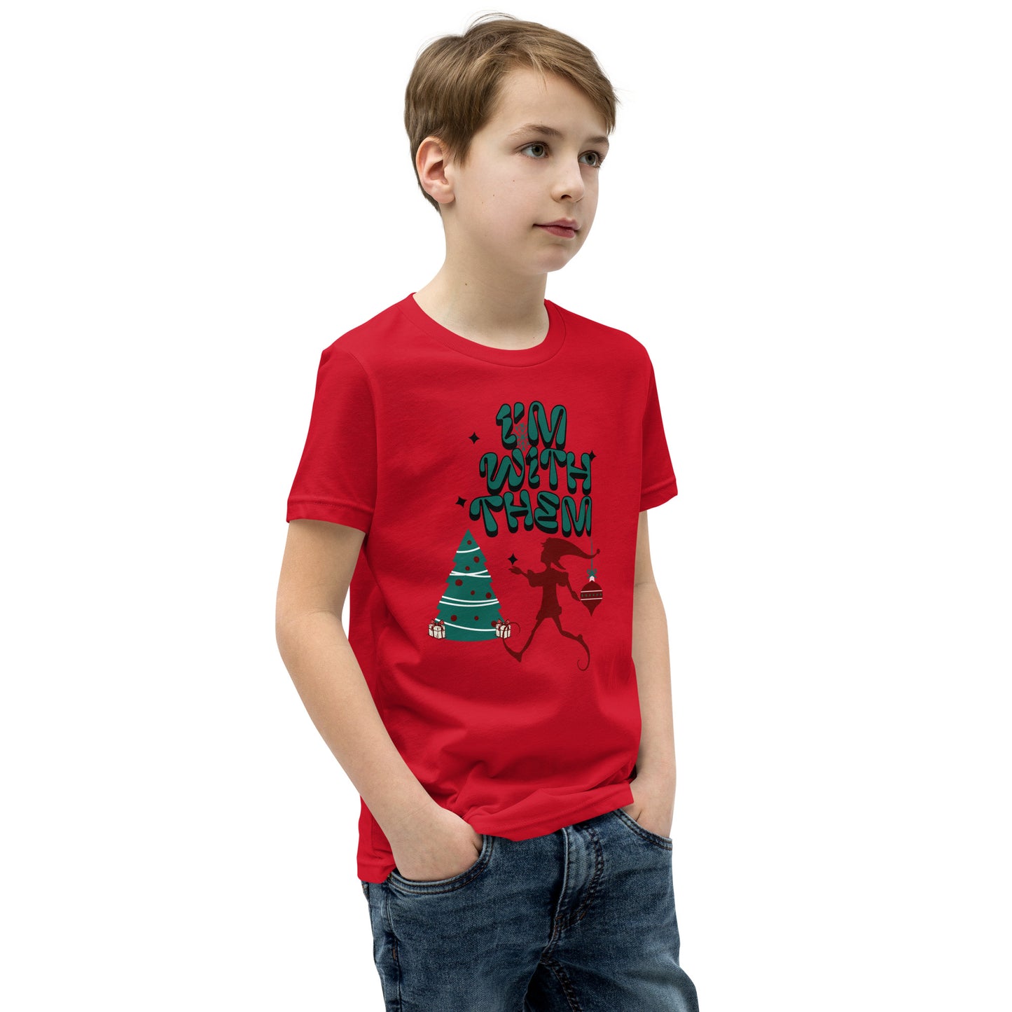 Camiseta de Navidad para jóvenes: ¡ESTOY CON ELLOS!